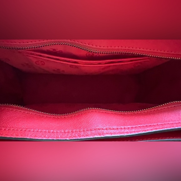 Tory Burch Emerson Poppy Orange Zip Tote Bag - Picture 9 of 16